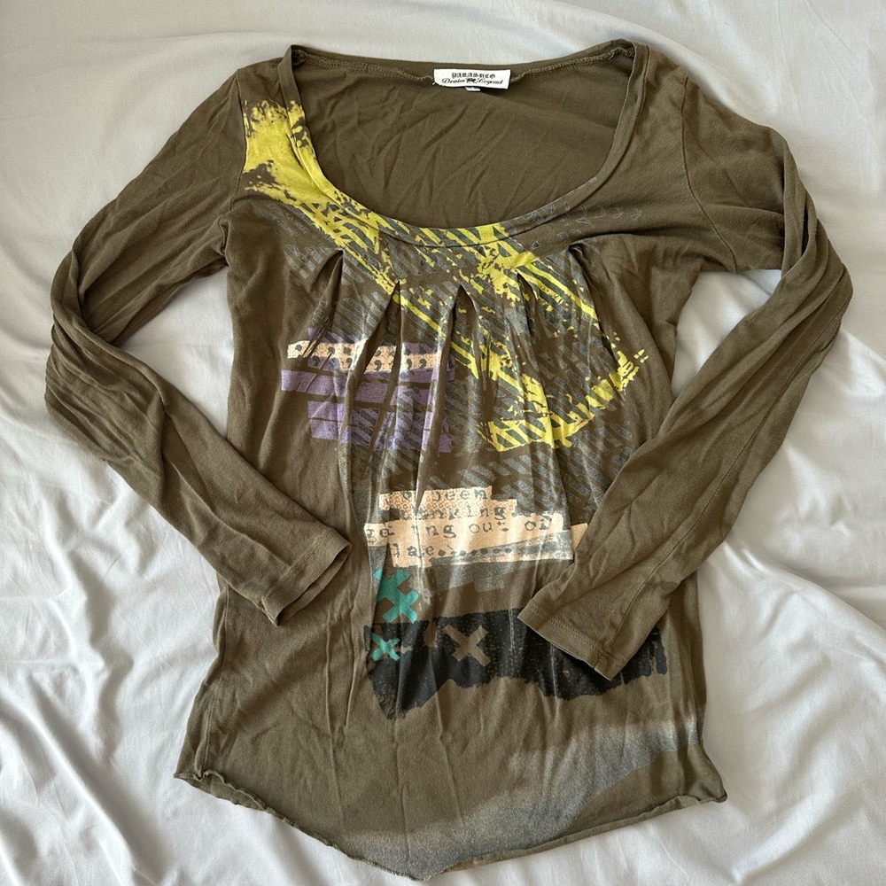 Parasuco vintage Green Graphic Long Sleeve Tee vintage